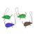Wood alebrije ornaments, 'Colorful Mice' (set of 4) - Four Hand-Painted Mouse Alebrije Ornaments from Mexico