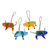 Wood ornaments, 'Colorful Alebrije Pigs' (set of 4) - Four Hand-Painted Pig Alebrije Ornaments from Mexico