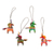 Wood alebrije ornaments, 'Colorful Pegasus' (set of 4) - Four Hand-Painted Pegasus Alebrije Ornaments from Mexico