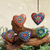 Wood mini ornaments, 'Alebrije Hearts' (set of 5) - Five Painted Heart-Shaped Alebrije Mini Ornaments (image 2) thumbail