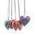 Wood mini ornaments, 'Alebrije Hearts' (set of 5) - Five Painted Heart-Shaped Alebrije Mini Ornaments (image 2a) thumbail