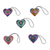Wood mini ornaments, 'Alebrije Hearts' (set of 5) - Five Painted Heart-Shaped Alebrije Mini Ornaments (image 2e) thumbail