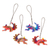 Wood alebrije ornaments, 'Colorful Squirrels' (set of 4) - Four Hand-Painted Squirrel Alebrije Ornaments from Mexico thumbail