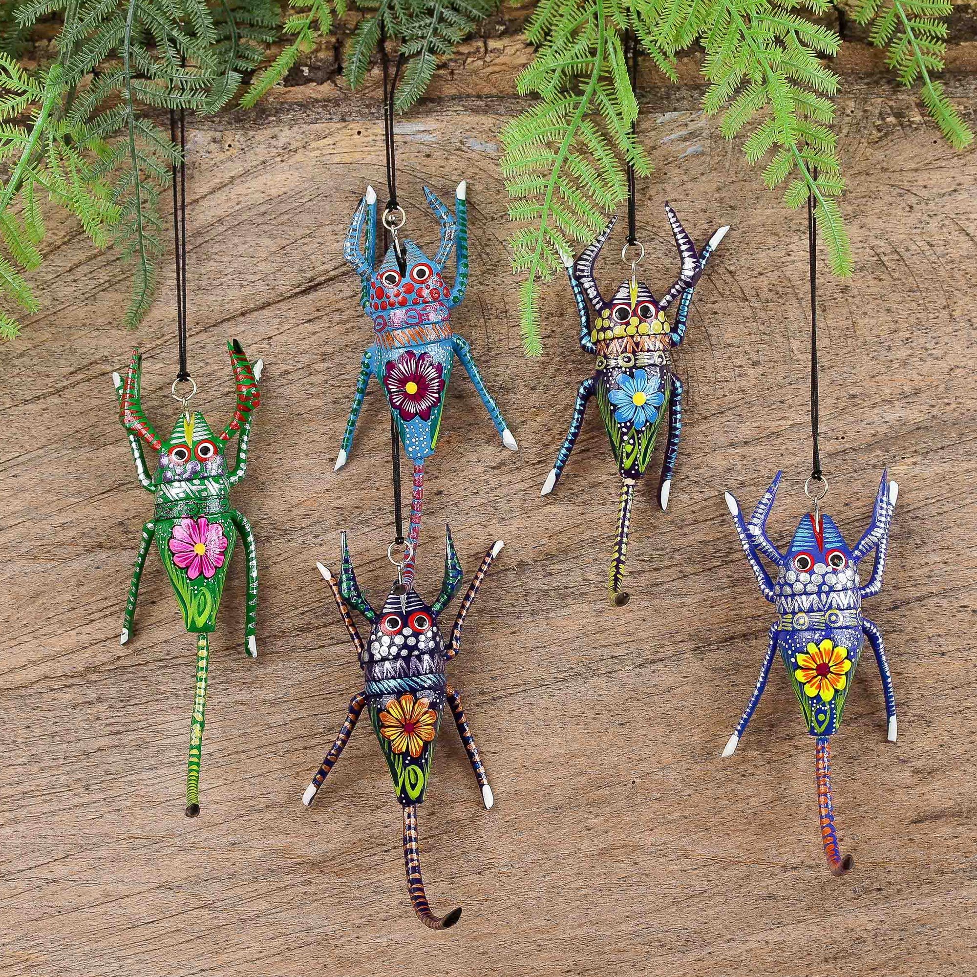 Five Hand-Painted Scorpion Alebrije Ornaments from Mexico - Colorful ...