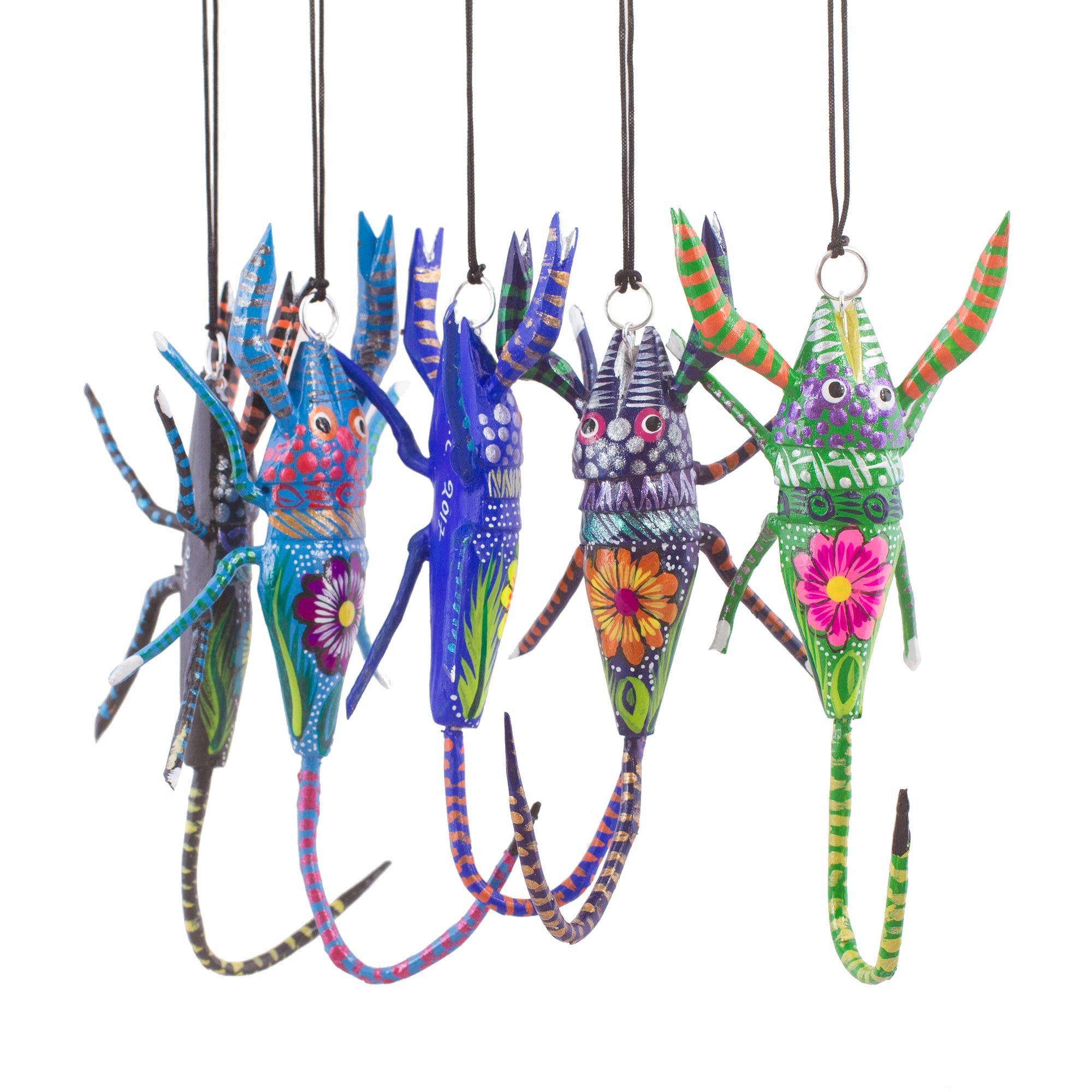Five Hand-Painted Scorpion Alebrije Ornaments from Mexico - Colorful ...
