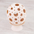 Ceramic candle holder, 'Glowing Egg' - Ceramic Candle Holder with Circular Motifs from Mexico