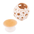 Ceramic candle holder, 'Glowing Egg' - Ceramic Candle Holder with Circular Motifs from Mexico
