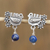 Lapis lazuli dangle earrings, 'Serenity Dove' - Floral Dove Lapis Lazuli Dangle Earrings from Mexico (image 2) thumbail