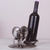 Recycled auto parts wine bottle holder, 'Rustic Romance' - Rustic Auto Part Sculpture Wine Bottle Holder from Mexico thumbail