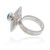 Turquoise cocktail ring, 'Futuristic Fashion' - Natural Turquoise and Silver Cocktail Ring from Mexico