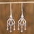 Sterling silver chandelier earrings, 'Seashell Rain' - Sterling Silver Drop-Shaped Chandelier Earrings from Mexico