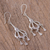 Sterling silver chandelier earrings, 'Seashell Rain' - Sterling Silver Drop-Shaped Chandelier Earrings from Mexico