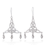 Sterling silver chandelier earrings, 'Wonderful Knots' - Sterling Silver Knot Motif Chandelier Earrings from Mexico
