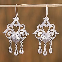 Sterling silver chandelier earrings, Baroque Elegance