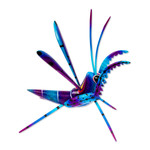 Wood alebrije sculpture, 'Blue Good Luck Cricket' - Wood Alebrije Cricket Sculpture in Blue from Mexico