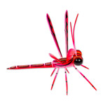 Wood alebrije sculpture, 'Sweet Freedom in Pink' - Handcrafted Pink Copal Wood Dragonfly Sculpture from Mexico