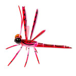 Wood alebrije sculpture, 'Sweet Freedom in Pink' - Handcrafted Pink Copal Wood Dragonfly Sculpture from Mexico
