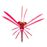 Wood alebrije sculpture, 'Sweet Freedom in Pink' - Handcrafted Pink Copal Wood Dragonfly Sculpture from Mexico