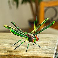 Featured review for Wood alebrije sculpture, Sweet Freedom in Green