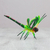 Escultura de alebrije de madera, 'Dulce libertad en verde' - Escultura de libélula de madera de copal verde hecha a mano.de México
