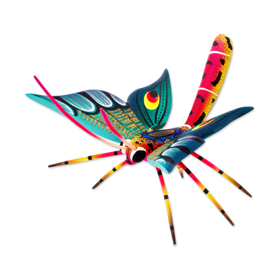 Alebrije de madera escultura - Escultura de mariposa Alebrije de madera pintada a mano de México