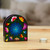 Wood napkin holder, 'Flowering Tradition' - Hand-Painted Copal Wood Napkin Holder from Mexico