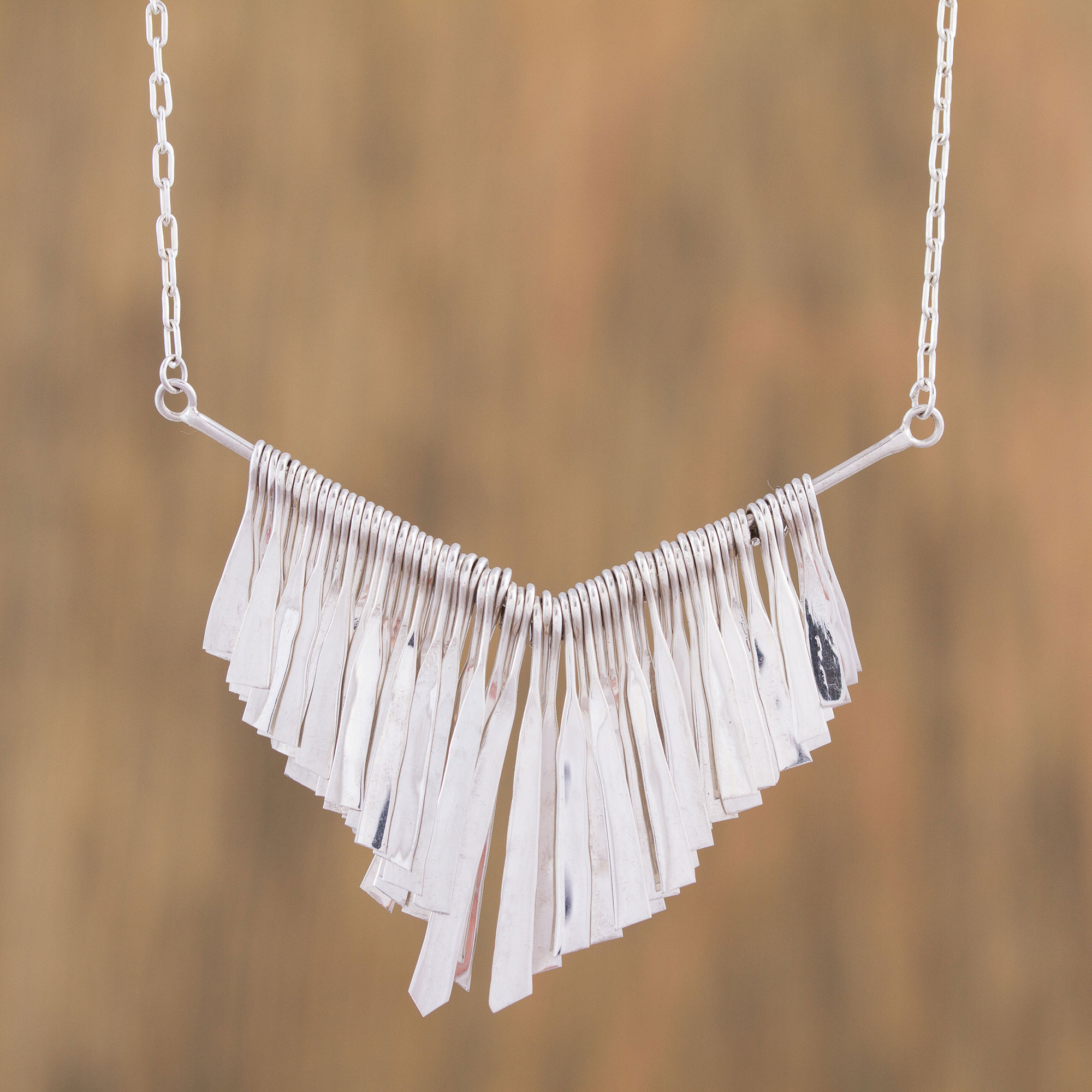 Sterling Silver Fringe Necklace