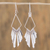 Sterling silver dangle earrings, 'Diamond Winds' - Elegant Sterling Silver Diamond Dangle Earrings with Fringe thumbail