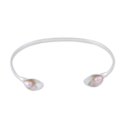 Handcrafted Cultured Pearl Cuff Bracelet from Mexico