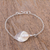 Cultured pearl pendant bracelet, 'Purity and Elegance' - Handcrafted Cultured Pearl Pendant Bracelet from Mexico