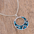 Halskette mit türkisfarbenem Anhänger - Geometrische Türkis-Anhänger-Halskette aus Mexiko