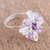 Sterling silver cocktail ring, 'Lilac Crystals' - Purple Sterling Silver Cocktail Ring from Mexico
