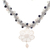 Cultured pearl and lapis lazuli Jewellery set, 'Essence of Rose' - Multi Gemstone Necklace and Earring Set from Mexico