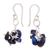Lapis lazuli and crystal jewelry set, 'Ocean Meditation' - Lapis Lazuli and Crystal Beaded Necklace and Earring Set