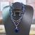 Conjunto de joyas de lapislázuli y cristal - Juego de collar y aretes con cuentas de cristal y lapislázuli