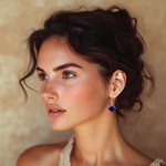 Lapis lazuli dangle earrings, 'Blue Crowns' - Square Lapis Lazuli Dangle Earrings from Mexico