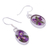 Natural flower dangle earrings, 'Enduring Flowers' - Purple Natural Flower Dangle Earrings from Mexico
