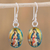 Natural flower dangle earrings, 'Flowering Faith' - Religious Natural Flower Dangle Earrings from Mexico