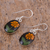 Natural flower dangle earrings, 'Sunny Sunflowers' - Natural Flower Sunflower Dangle Earrings from Mexico