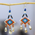 Beaded dangle earrings, 'Dream of Ixchel' - Agate and Glass Bead Dangle Earrings from Mexico thumbail