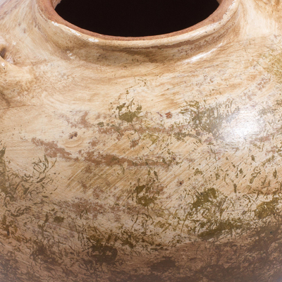 Ceramic vases, 'Born of the Earth' (pair) - Hacienda Terracotta Water Jar Style Pair of Decorative Vases