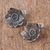 Sterling silver button earrings, 'Spiritual Blossom' - Mexico Artisan Crafted Flower Earrings in Sterling Silver (image 2b) thumbail