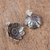 Sterling silver button earrings, 'Spiritual Blossom' - Mexico Artisan Crafted Flower Earrings in Sterling Silver (image 2c) thumbail