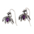 Amethyst and cultured pearl drop earrings, 'Makech' - Amethyst and Cultured Pearl Sterling Silver Beetle Earrings (image 2d) thumbail