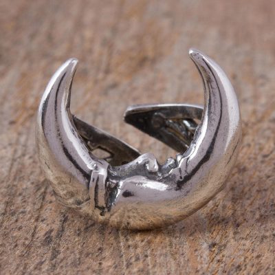 Moon-Shaped Sterling Silver Wrap Ring from Mexico