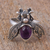 Amethyst and cultured pearl wrap ring, 'Makech' - Amethyst and Cultured Pearl Sterling Silver Beetle Ring (image 2) thumbail