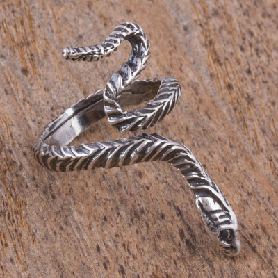 Wild Things Sterling Silver Rattlesnake Ring