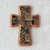 Decoupage wall cross, 'Puebla Heritage' - Handcrafted Decoupage Wall Cross with Puebla Tile Motifs thumbail