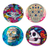 Decoupage coasters, 'Festival of the Dead' (set of 4) - Day of the Dead Decoupage Coasters and Stand (Set of 4) (image 2a) thumbail
