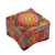 Decoupage wood decorative box, 'Huichol Mandala' - Petite Pinewood Decoupage Box with Huichol Icons (image 2a) thumbail